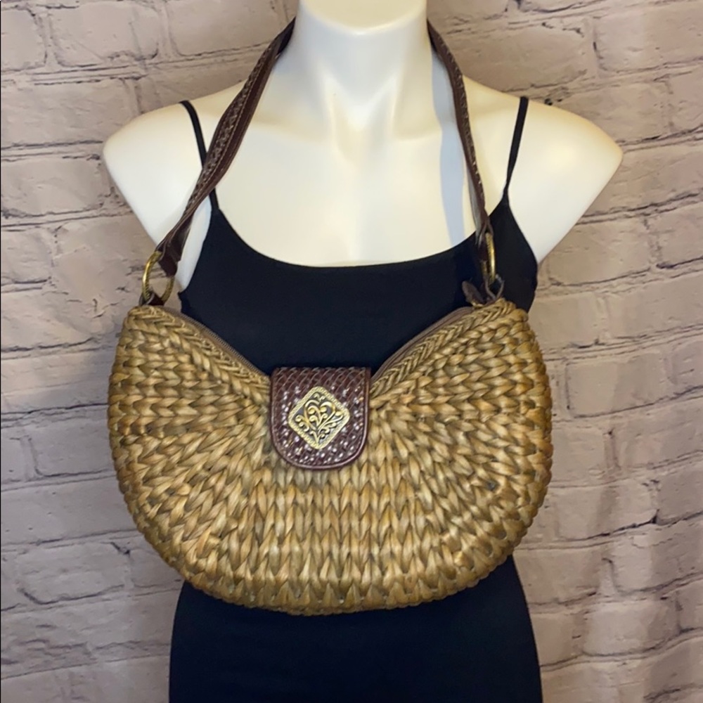 Designer woven wicker style purse